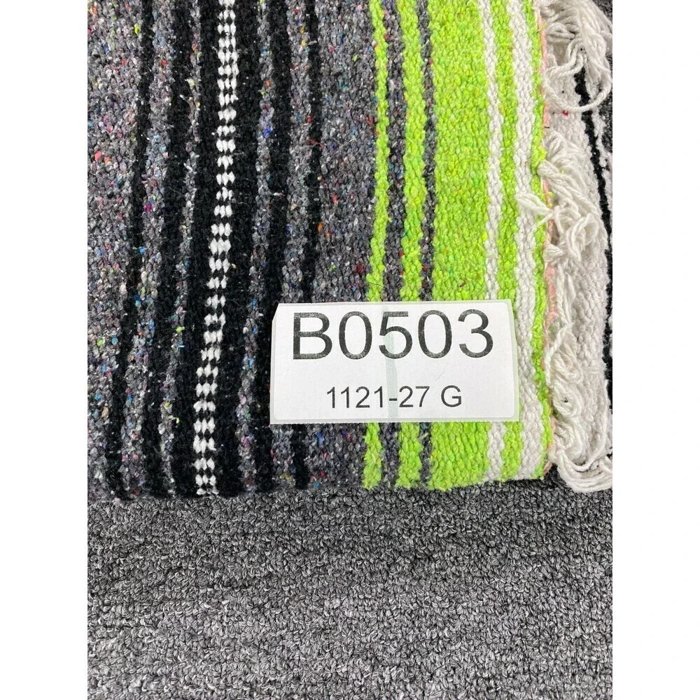 Vintage Navajo Style Hand Made Mexican Blanket with Fringes Frank’s Multicolor